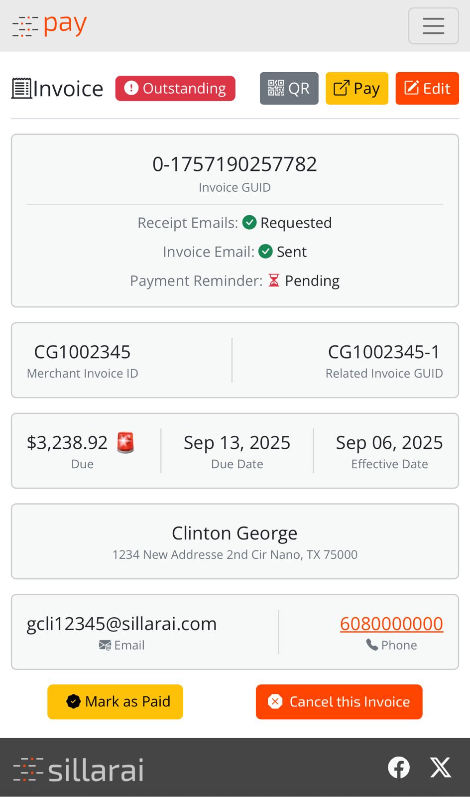 Invoice example
