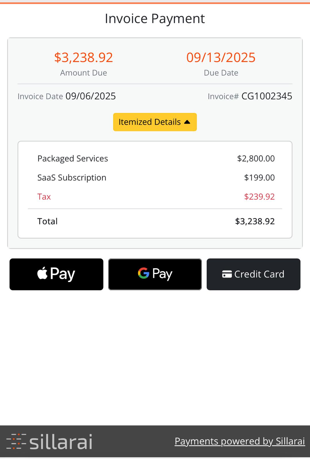 Invoice example